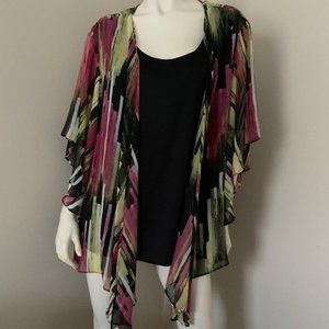 NEW Dress Barn 2 piece sleeveless top w/sheer overlay